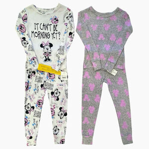Lot 2 Pair Disney Size 4 Minnie Mouse Pajama Sets It Can’t be Morning Yet New